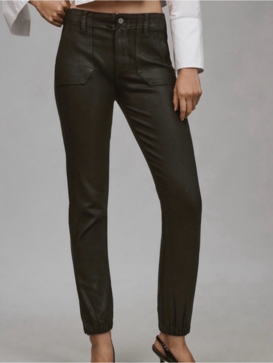 Paige Olive Cropped Utility Joggers